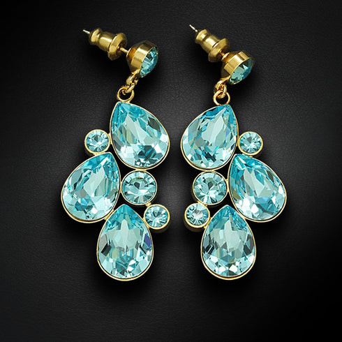 Серьги "Fillori Burvība (Aqua Bohemica)" с кристаллами Preciosa™